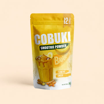 Turmeric–Ginger Banana Smoothie Powder, (100% Natural - No Added Sugar) 120g, 12 Servings - Cobuki